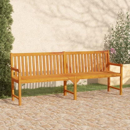 Large Durable Garden Bench Brown Solid Acacia Wood Outdoor Seating Furniture for Patio and Garden, 84.6 Inch Wide Comfortable Rustic Design with Oiled Finish, Weather
