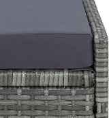 Grey PE Rattan Sunbed, Adjustable Outdoor Chaise Lounge Chair with Cushion, Weather-Resistant Patio Furniture for Garden - Photo 6