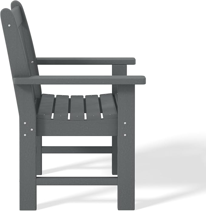 WestinTrends Malibu Outdoor Patio HDPE Adirondack Dining Arm Chair, Gray