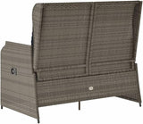 2-Seater Reclining Patio Bench with Cushions, Adjustable Garden Loveseat - Photo 7