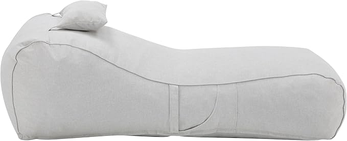Merax Outdoor Bean Bag Chairs with Headrest, 71" L Large Lounger Chair for Adults Bean Bag Bed with Foam Filled for Patio Pool Balcony & Desk, Water-Repellence Fabric Outside Beanbag Chair, Grey