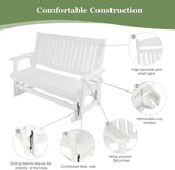 HIPS Patio Glider with Cup Holders, Durable Poly Lumber Material, All-Weather Resistant - Photo 5