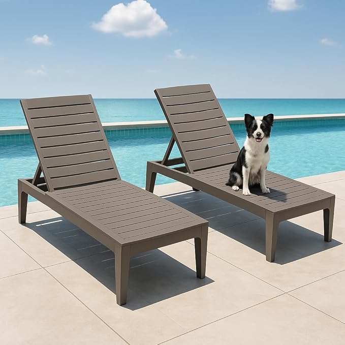 Outdoor Chaise Lounge Set of 4, Lightweight Patio Chairs, Waterproof Sun Loungers Chair Outdoor - Photo 6