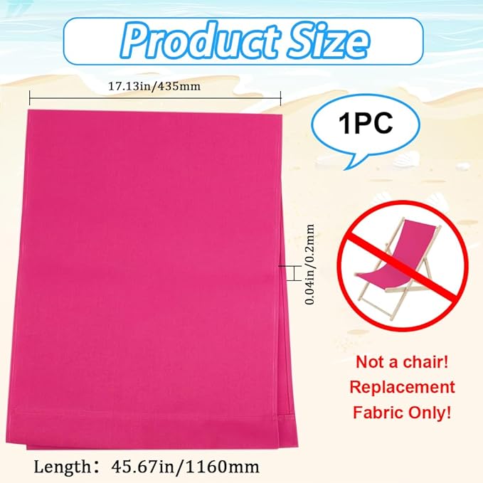 GORGECRAFT 1pcs Beach Sling Chair Replacement Lawn Chair Webbing 435 * 1165mm Chair Oxford Cloth Outdoor Patio Foldable Chaise Lounge Chair Fabric for Sunbathing Garden Courtyard Beach Relaxation