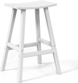 WestinTrends Malibu Malibu 24 Inch Counter High Saddle Stools (Set of 3), White - Photo 4