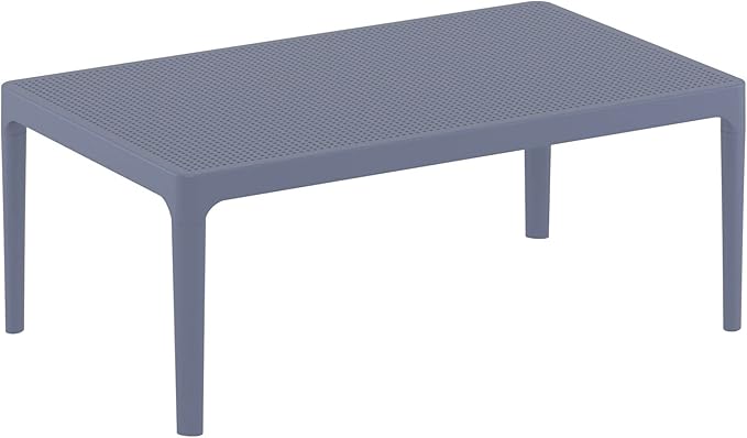 CC Home Furnishings 39.5" Dark Gray Patio Solid Rectangular Lounge Coffee Table - Photo 1