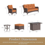 7 Piece Patio Furniture Set with Fire Pit Table - Photo 2
