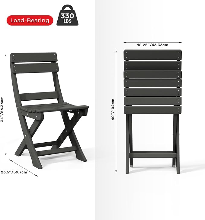 Costaelm Outdoor Patio Modern Folding Dining Chair - Photo 2