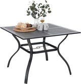 Sophia & William Metal Outdoor Dining Table, Square Mesh Patio Table with 1.57" Umbrella Hole - Photo 1