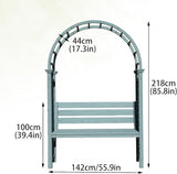 Heavy Duty Garden Arch, Metal Garden Arbor with Bench - Photo 2