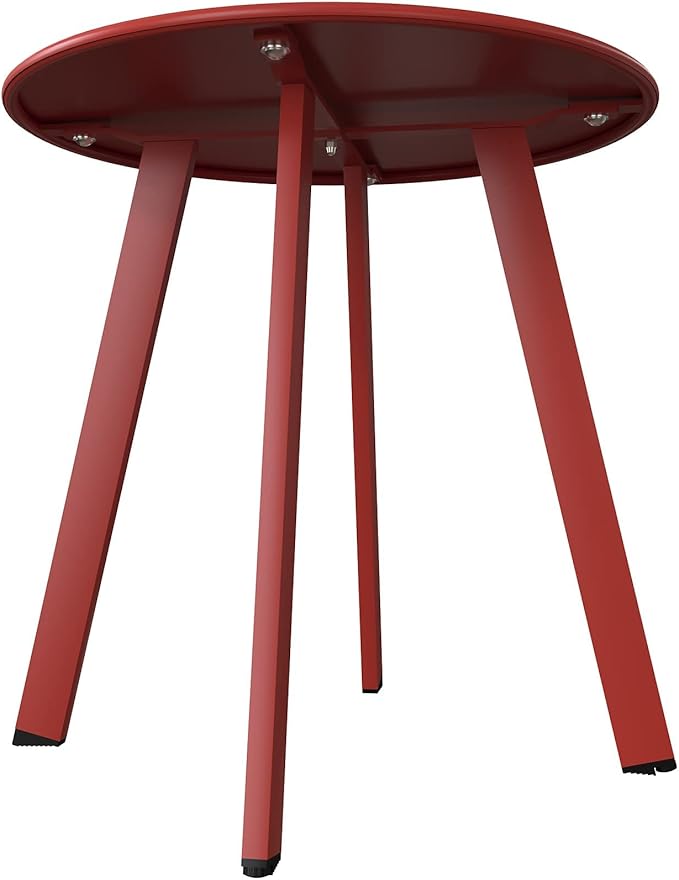 Grand patio Outdoor Side Table Round End Table with Square Feet Small Accent Table Great for Patio Balcony