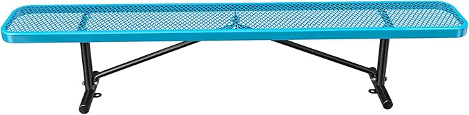 8FT Park Benches for 4-7 People, Weatherproof Commercial Garden Bench, Iron Steel Frame Patio Heavy Duty Mesh Rectangular Outdoor Benches for Outside, Lawn, Yard, Porch Work Entryway