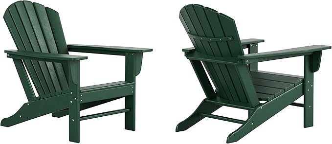 WestinTrends Dylan Outdoor Adirondack Chair (Set of 2), Dark Green