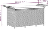Garden Bench Deck Bench Patio Bench with Cushion Brown 45.7"x18.1"x22.4" Poly Rattan - Photo 2