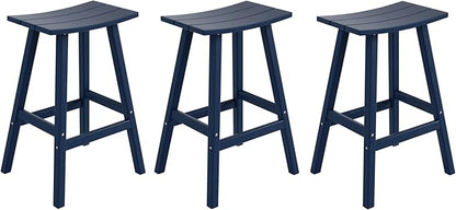 WestinTrends Malibu Malibu 29 Inch High Backless Seat Bar Stools (Set of 3), Navy Blue