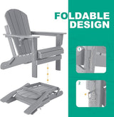 Adirondack Chairs Set of 2 with Cushions & Cup Holders, HDPE Weather Resistant Folding Adirondack Chair for Adults - Photo 5