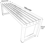 Patio Metal Bench, Garden Benches for Outdoors, Porch Furniture for Outside Park, Picnic, Yard - Photo 2