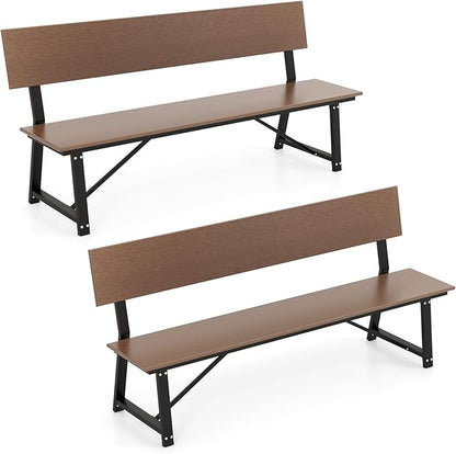 Tangkula 72” Outdoor Bench, Extra Long Patio HDPE Bench for 4 People, 1100 lbs Weight Capacity, Heavy-Duty Patio Picnic Dining Bench for Garden, Porch, Lawn, Backyard & Park