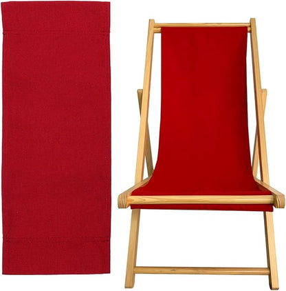 TBACW Patio Lounge Chair Replacement Canvas 47" L x 17" W - Beach Sling Chair Fabric, Indoor Outdoor Use - No Wooden Frame (Red)