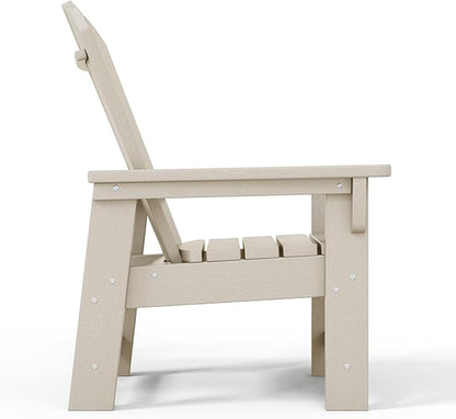 WestinTrends Malibu Kids Outdoor Adirondack Plastic Patio Chair (Set of 2), Sand