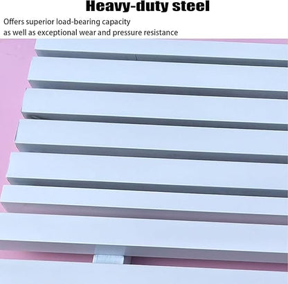 Outdoor Metal Backless Bench 3.3/3.9/4.9/5.9ft Weatherproof Heavy Duty Patio Benches Porch Seating 2-Person Dining Benches Garden Metal Bench Multifunctional Slat Furniture Chair(Blue,3.9ft)