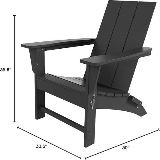 WestinTrends Ashore Modern Outdoor Folding Adirondack Chair, Gray