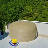 Woven Inflatable Ottoman with Air Pump D21”x H10” Outdoor Indoor Pouf Patio Footrest Stool with Portable Handle - Photo 5