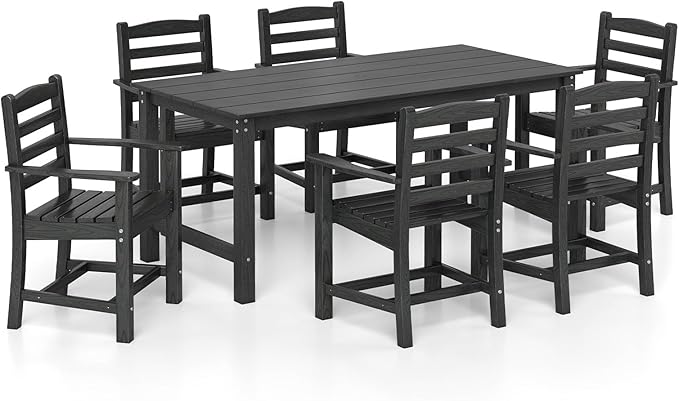 Tangkula 7 Pcs Outdoor Dining Table Set for 6 - Photo 9