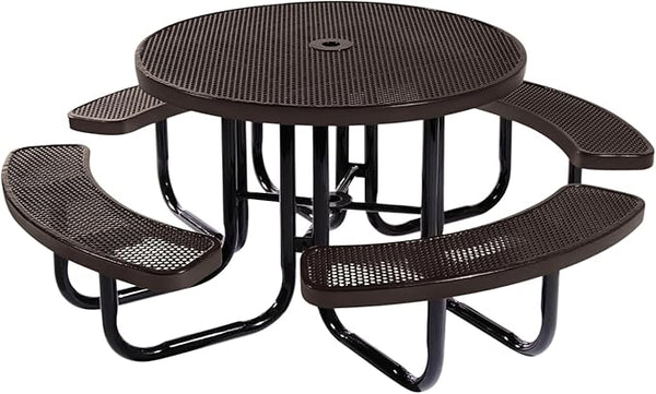 COATEDOUTDOORFURNITURE Heavy-Duty Portable Outdoor Picnic Table with Umbrella Hole - Photo 1