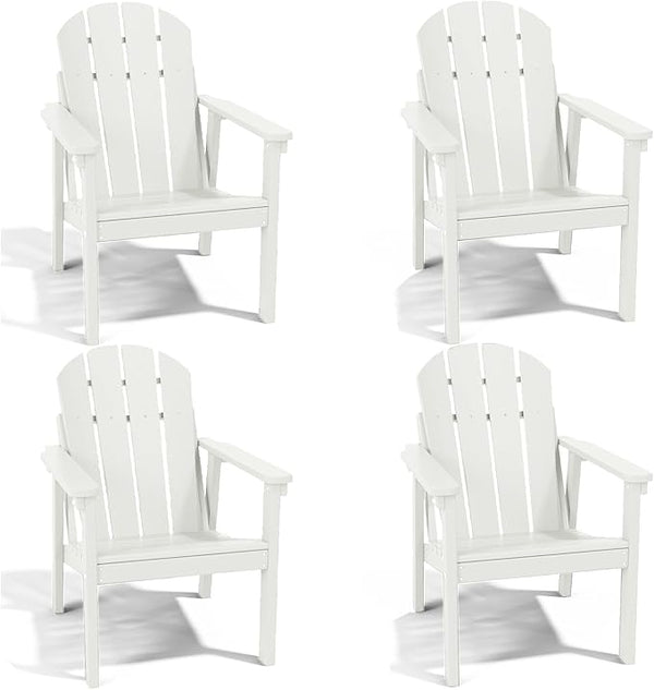 Adirondack Chair Set of 4, All Weather HDPE Fire Pit Chairs, Oversized Plastic Adirondack Chair for Outdoor, Balcony - Photo 1