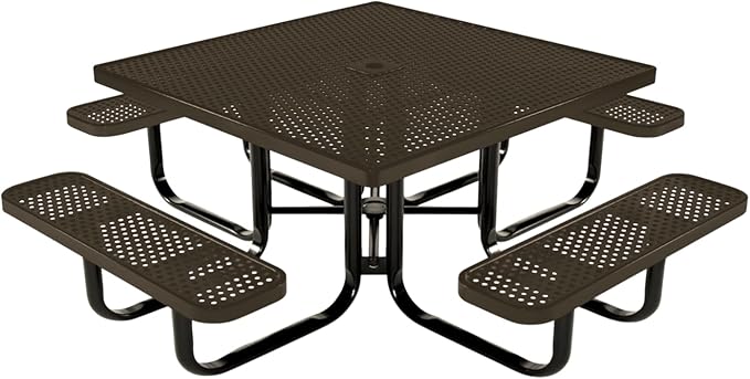 COATEDOUTDOORFURNITURE Heavy-Duty Portable Outdoor Kids Table with Umbrella Hole, Punched Steel Kids Picnic Table - Photo 1