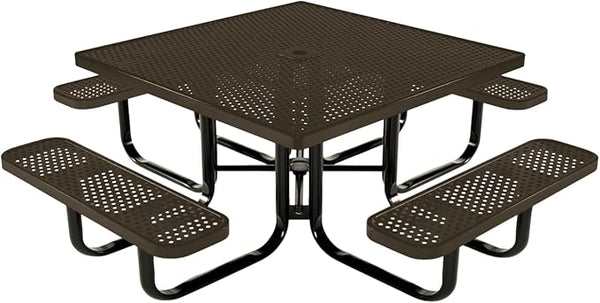 COATEDOUTDOORFURNITURE Heavy-Duty Portable Outdoor Kids Table with Umbrella Hole, Punched Steel Kids Picnic Table - Photo 1
