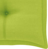 Natural Teak Wood Patio Bench with Bright Green Cushion - Rectangular Outdoor Furniture for Garden - Photo 9