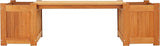 Sunnydaze 68-Inch Meranti Wood Outdoor Planter Box Bench with Teak Oil Finish - Photo 9