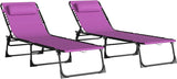 Outsunny Folding Chaise Lounge Chair Set of 2, Patio Sun Tanning Chair - Photo 1