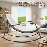 Oversized Rocking Chair with Cushion and Armrests, Lounge Rocker Recliner for Living Room, Bedroom, Patio, Porch - Photo 3