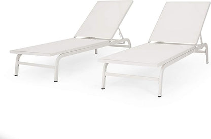 Outdoor Chaise Lounge (Set of 2) (White)