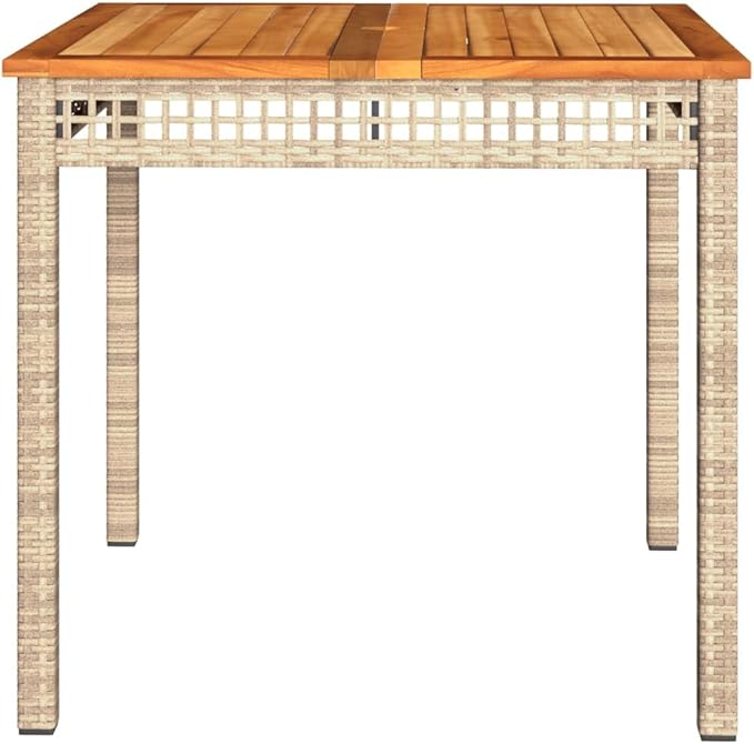 Contemporary Square Garden Table in Beige and Brown - Photo 6