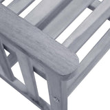 vidaXL Solid Acacia Wood Patio Chairs with Tea Table and Cushions - Outdoor Furniture Bistro Garden Set, Gray/Taupe - Photo 4