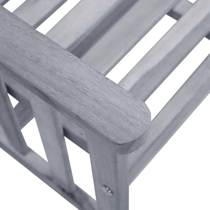 vidaXL Solid Acacia Wood Patio Chairs with Tea Table and Cushions - Outdoor Furniture Bistro Garden Set, Gray/Taupe, 62.6" x 24" x 36.2"