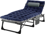 ABORON 3-in-1 Folding Patio Lounge Chair, 440LB Heavy-Duty Tri-Fold Guest Bed with Plush Cotton Cushion - Photo 1