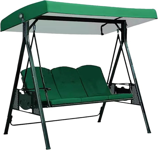 3 Seat Patio Swing Canopy Replacement 75" x 47", Heavy Duty Waterproof Outdoor Swing Cover with UV Protection for Porch Garden Backyard Bench Swing (Green)