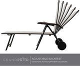 Grand patio Outdoor Chaise Lounge Chair Set of 2 with 6-Position Adjustable Sling Backrest - Photo 4