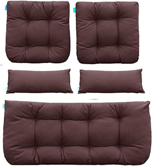 QILLOWAY Outdoor Patio Wicker Seat Cushions Group Loveseat/Two U-Shape/Two Lumbar Pillows for Patio Furniture - Photo 1
