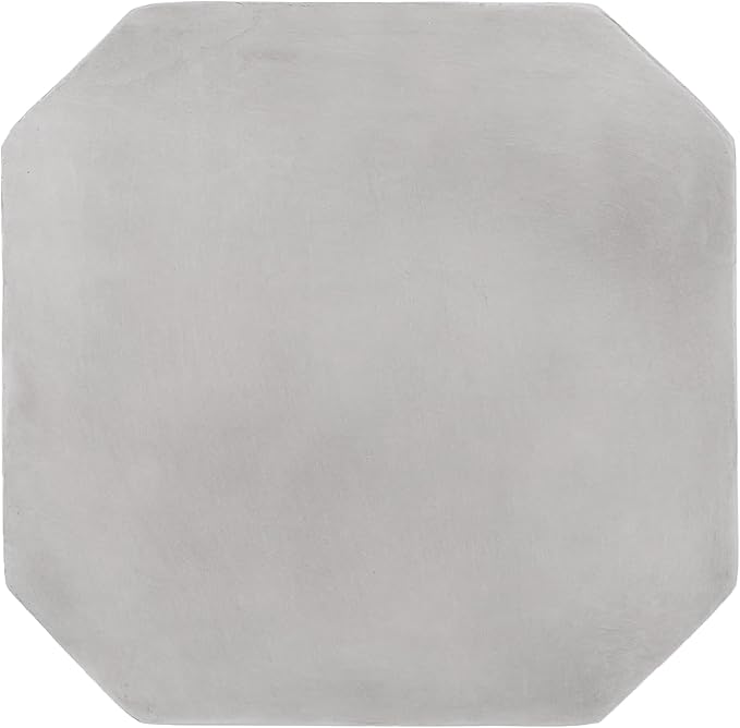 Outdoor Side Table Concrete End Table Faux Stone Small Coffee Tables, Garden Stool Plant Stand for Porch, Backyard Patio Silver-Octagonal