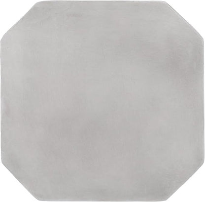 Outdoor Side Table Concrete End Table Faux Stone Small Coffee Tables, Garden Stool Plant Stand for Porch, Backyard Patio Silver-Octagonal