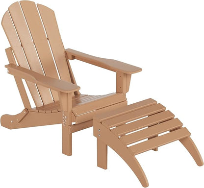 WO Home Furniture Adirondack Ottoman Outdoor Patio Footrest 13.5" Inch Folding Footstool for Outdoor Adirondack Chair (Teak)