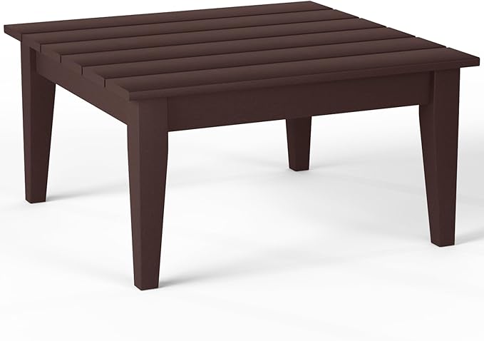 Costaelm Outdoor Side Tables for Patio, Small Patio Conversation Table Weather Resistant Coffee Table, Small Square Table Outdoor End Tables for Porch, Balcony, Poolside, Deck, Dark Brown