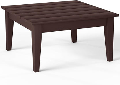 Costaelm Outdoor Side Tables for Patio, Small Patio Conversation Table Weather Resistant Coffee Table, Small Square Table Outdoor End Tables for Porch, Balcony, Poolside, Deck, Dark Brown