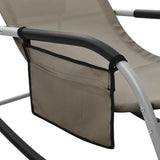 Foldable Taupe Textilene Chaise Lounge for Pool Patio Garden 24.4x58.7x34.6 in Steel Frame Portable Sun Lounger with - Photo 5